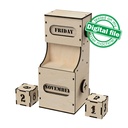 DXF, SVG file for laser Wooden Perpetual calendar, Advent calendar, Christmas countdown, Retro, Vintage, Plywood or MDF 3.2 mm