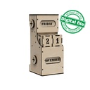 DXF, SVG file for laser Wooden Perpetual calendar, Advent calendar, Christmas countdown, Retro, Vintage, Plywood or MDF 3.2 mm