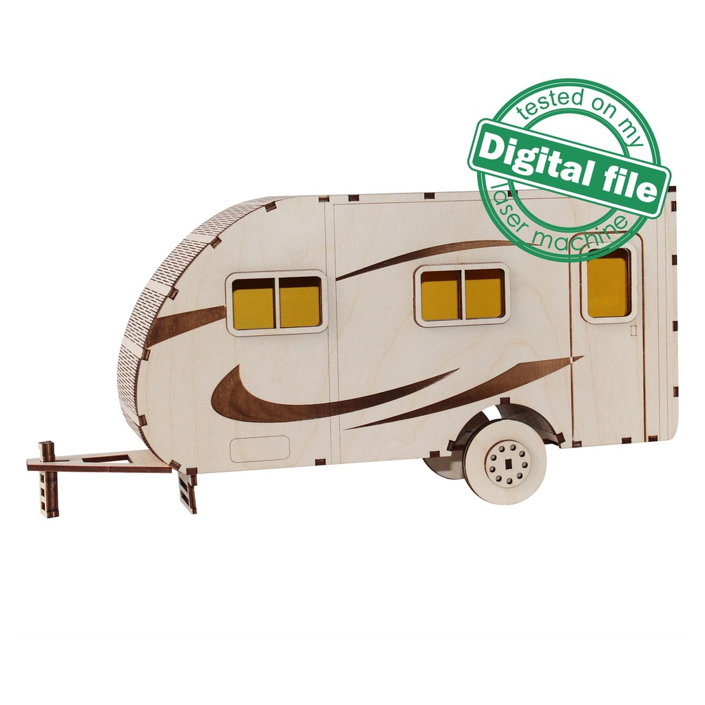 DXF, SVG files Light box Camper Africa, African Big Five, Night lamp, Elephant, Rhino, Buffalo, Lion, Leopard, Material thickness 3.2 mm