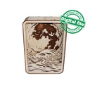 DXF, SVG files for Light box Waves, Engraved Moon, Glowing moon, Multilayered Wood Sculptures, flexible plywood, Glowforge ready file