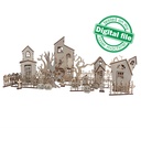 DXF, SVG files for laser Big Halloween set, 22 different items, Candy bar decor, Glowforge, Material thickness 1/8 inch (3.2 mm)