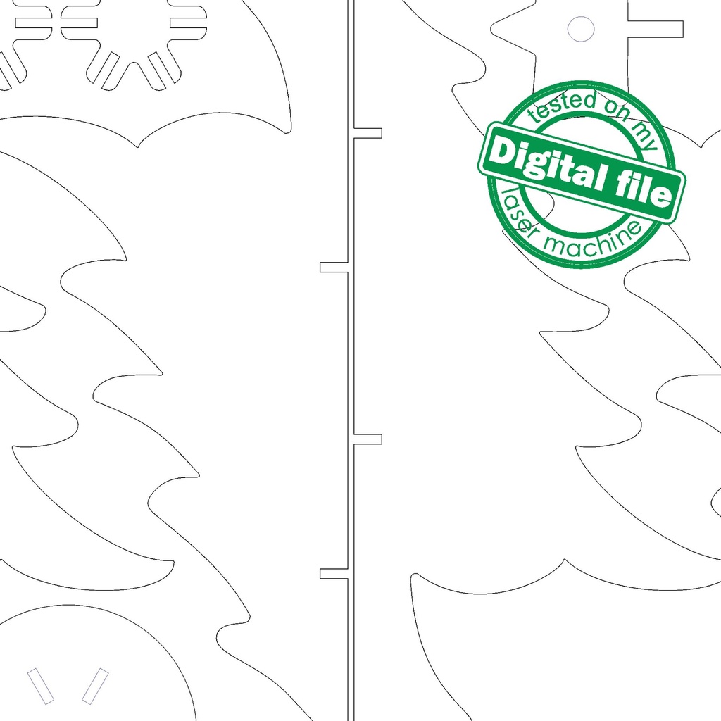 DXF, SVG files for laser Christmas decor Tree Table Figurine with star, Candy bar, Glowforge, Material thickness 3.2 mm