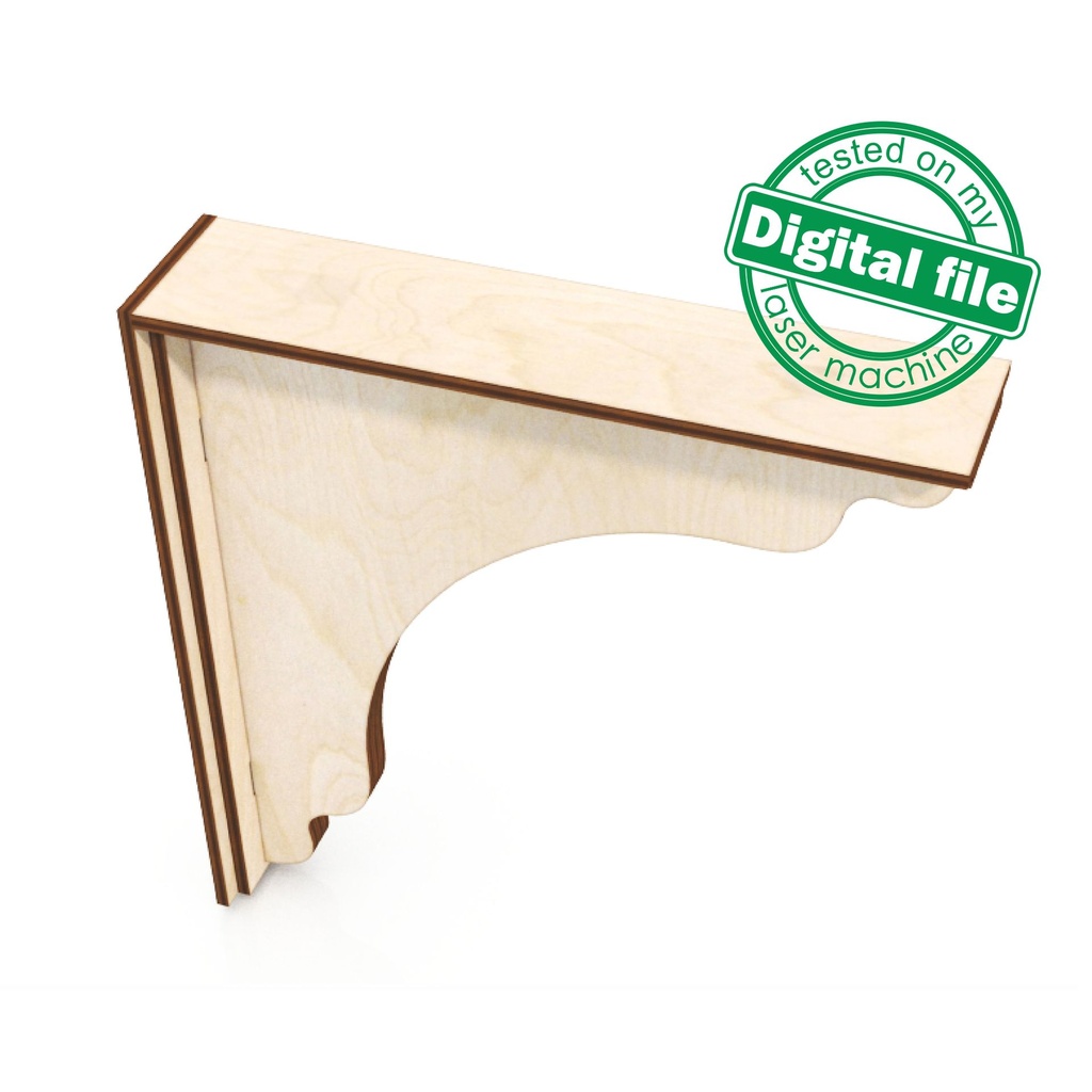 DXF, SVG files for laser Decorative Rustic Corbel, Home Decor, Vector project, Glowforge, Material thickness 1/8 inch (3.2 mm)