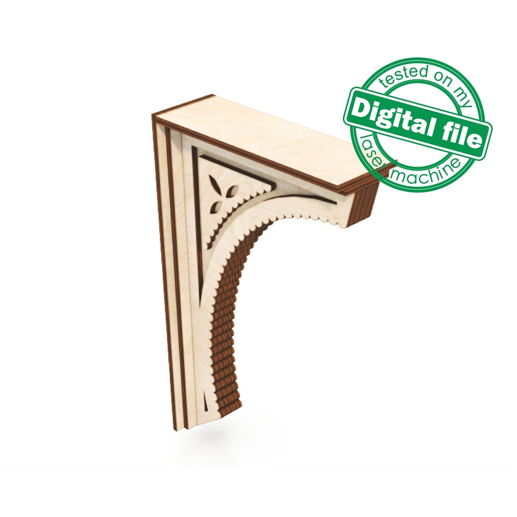 DXF, SVG files for laser Decorative Rustic Corbel, Home Decor, Vector project, Glowforge, Material thickness 1/8 inch (3.2 mm)
