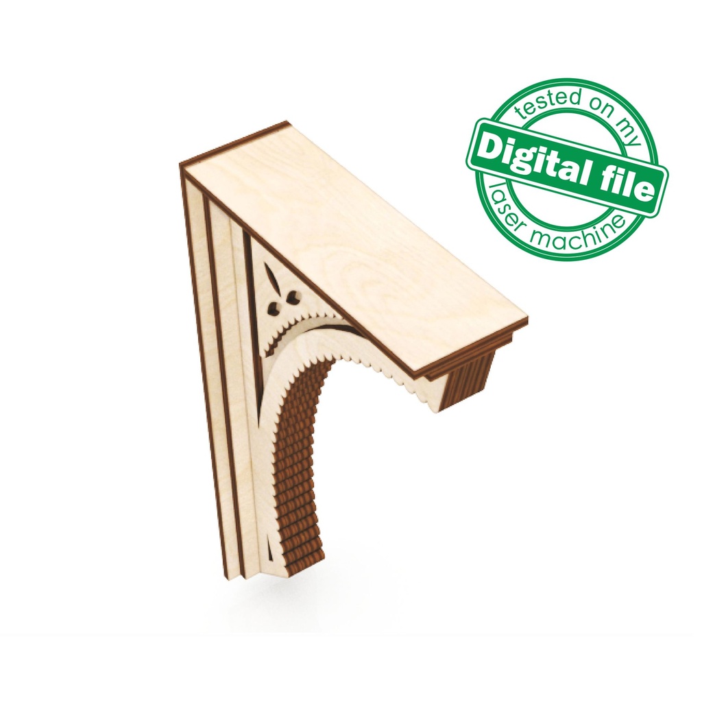 DXF, SVG files for laser Decorative Rustic Corbel, Home Decor, Vector project, Glowforge, Material thickness 1/8 inch (3.2 mm)