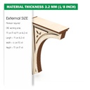 DXF, SVG files for laser Decorative Rustic Corbel, Home Decor, Vector project, Glowforge, Material thickness 1/8 inch (3.2 mm)