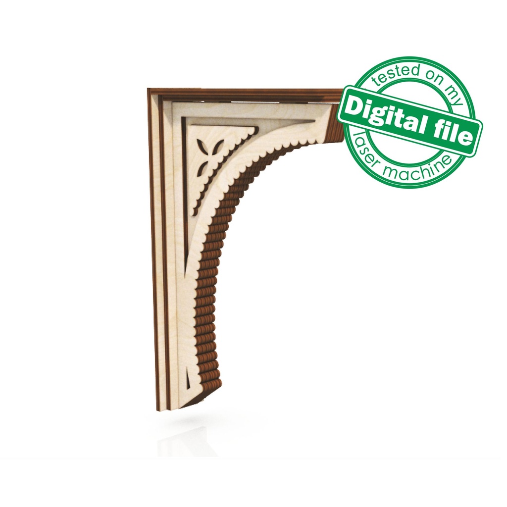 DXF, SVG files for laser Decorative Rustic Corbel, Home Decor, Vector project, Glowforge, Material thickness 1/8 inch (3.2 mm)