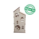 DXF, SVG files for laser Halloween Haunted House Ghost, Candy bar decor, Vector project, Glowforge, Material thickness 1/8 inch (3.2 mm)