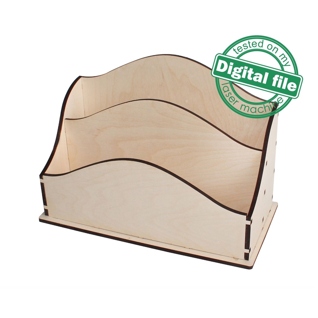 DXF, SVG files for laser Magazine holder, Storage paper, Home Office, Cafe Paris, Glowforge, Two different material thickness 3.2 / 6.4 mm