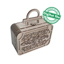 DXF, SVG files for laser Retro Christmas Wooden Suitcase, Vintage Christmas Ornament box, Plywood or MDF 3.2 mm