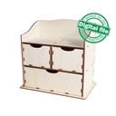 DXF, SVG files for laser Small Wooden Chest of Drawers, Box Storage, father's day gift, tool organization ideas, Material thickness 3.2 mm