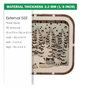 DXF, SVG files for laser Tiny cute christmas Light box in the Gift Box, Bear family, Winter Forest, Glowforge, Material 1/8 inch (3.2 mm)