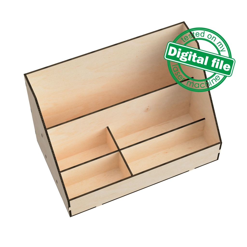 DXF, SVG Files for Laser Desktop Organizer Box, Drawer Storage, Display for Craft Tools, Paper, Magazine, Material 1/8"(3.2mm)