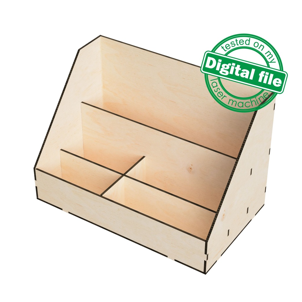 DXF, SVG Files for Laser Desktop Organizer Box, Drawer Storage, Display for Craft Tools, Paper, Magazine, Material 1/8"(3.2mm)