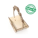 DXF, SVG files for laser Wooden basket with roses, Glowforge, Gift Ideas, Wedding Decoration, Material thickness 1/8 inch (3.2 mm)