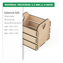 DXF, SVG files for laser slatted box, wooden storage crate, craft tools box, Vector project, Glowforge, Material thickness 1/8 inch (3.2 mm)