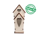 DXF, SVG files for laser decorative Birdhouse, Vector project, Glowforge ready, Material thickness 1/8 inch (3.2 mm)
