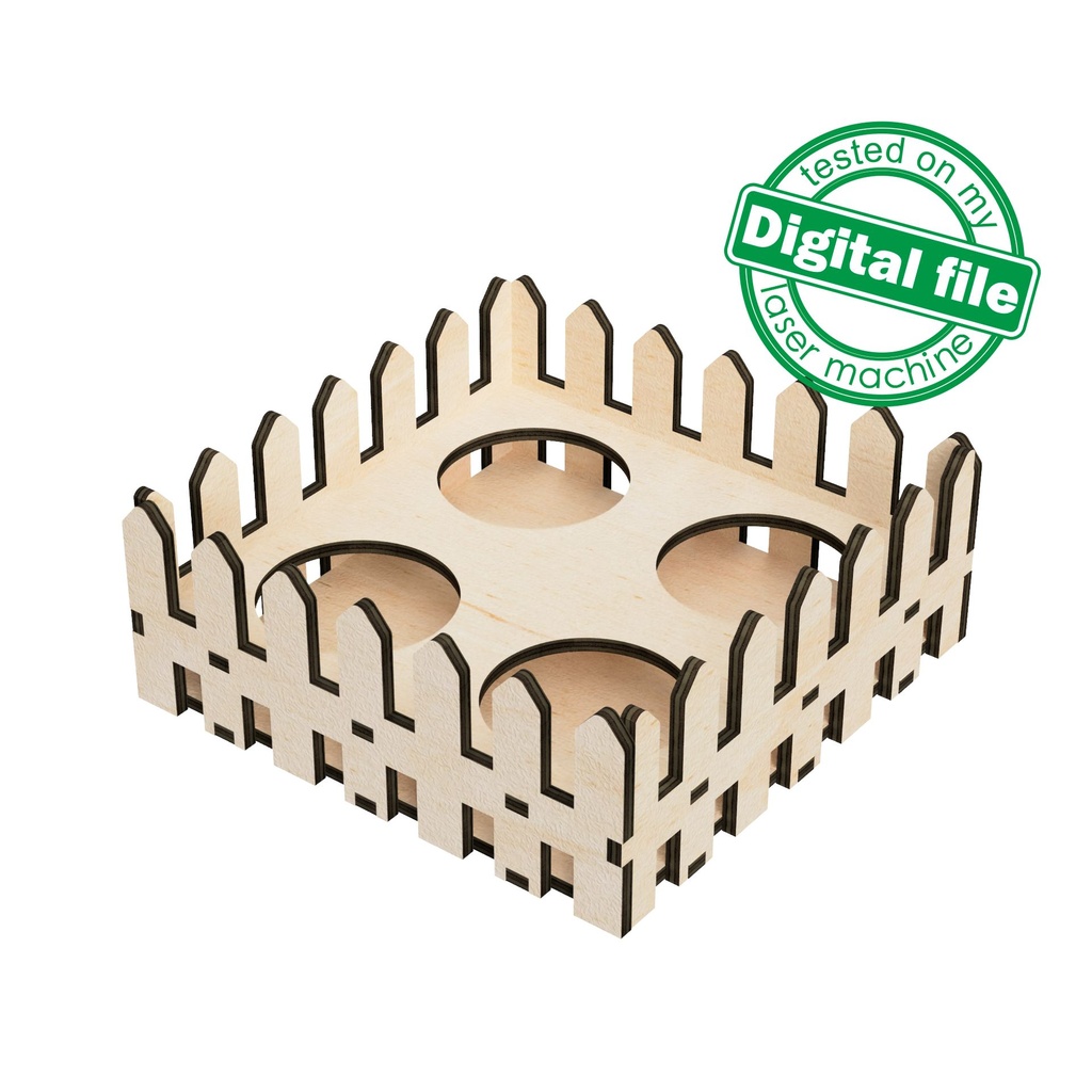 FREE SAMPLE DXF, SVG files for laser 3 boxes, Easter egg stand, Vector projects, Glowforge, Material thickness 1/8 inch (3.2 mm)