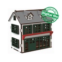 DXF files for laser Decorative scandinavian doll house or cafe, night lamp, gift box, svg Files, Glowforge, Plywood or MDF 3.2 mm