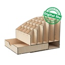 DXF, SVG Files for Laser Desktop Organizer Box, Drawer Storage, Display for Craft Tools, Brushes, Pencils, Paper, Material 1/8"(3.2mm)