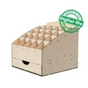 DXF, SVG Files for Laser Desktop Organizer Box, Drawer Storage, Display for Craft Tools, Brushes, Pencils, Paper, Material 1/8"(3.2mm)