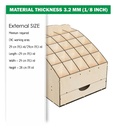 DXF, SVG Files for Laser Desktop Organizer Box, Drawer Storage, Display for Craft Tools, Brushes, Pencils, Paper, Material 1/8"(3.2mm)