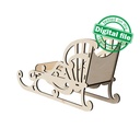 DXF, SVG files for laser Christmas Openwork decorative sleigh, Candy bar, Glowforge, Material thickness 3.2 mm