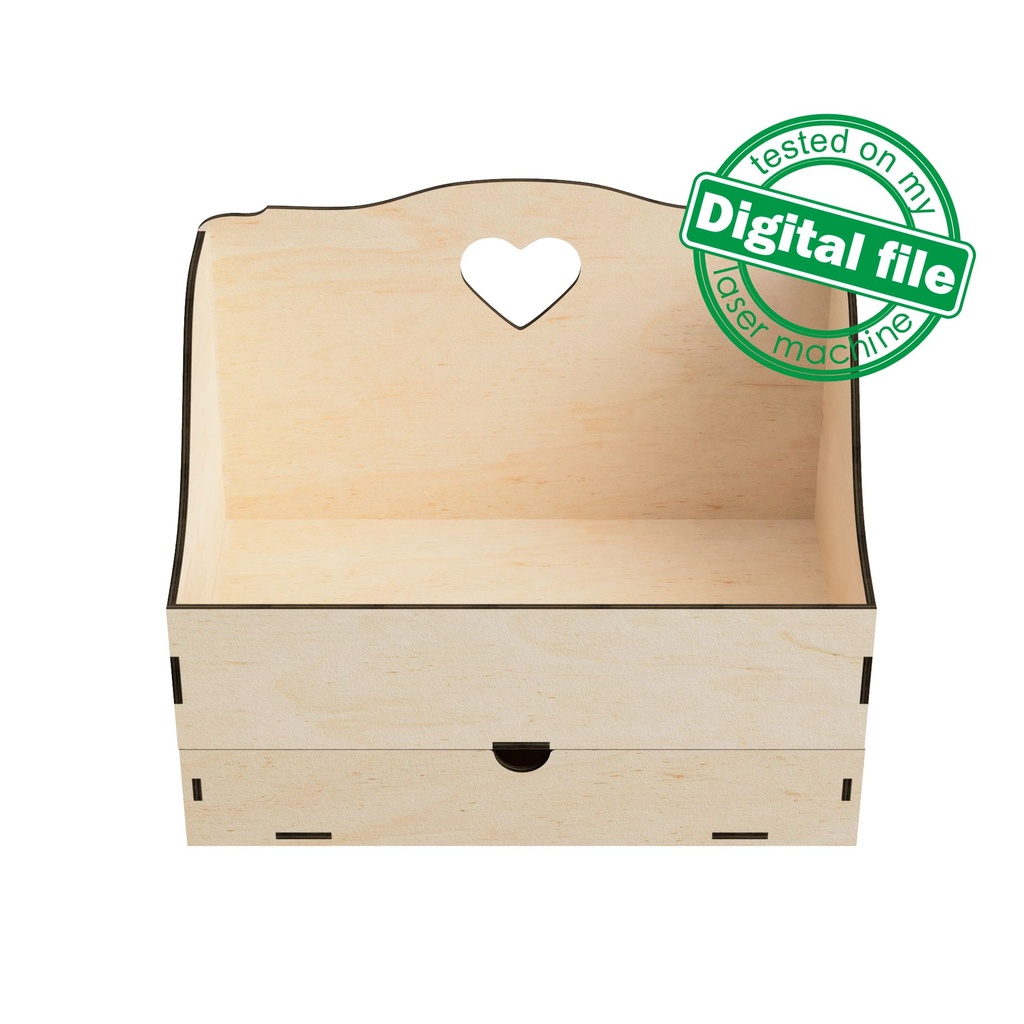 DXF, SVG Files for Laser Desktop Organizer Box, Drawer Storage, Display for Cosmetics, Craft Tools, Paper, Magazine, Material 1/8" (3.2mm)