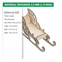 DXF, SVG files for laser Christmas Openwork decorative sleigh, Candy bar, Glowforge, Material thickness 3.2 mm