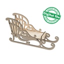 DXF, SVG files for laser Christmas Openwork decorative sleigh, Candy bar, Glowforge, Material thickness 3.2 mm