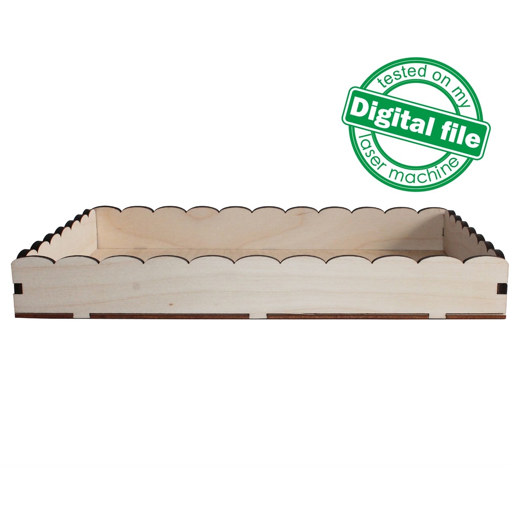 DXF, SVG files for laser Vintage Tray Roses lace ribbon, Candy bar decor, Engraved pattern French, Two different material thickness 3.2/6.4