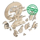 DXF, SVG files for laser Halloween 3D decoration, Gnomes Cutout, DIY Gift, Kids activity, Paint by Line, Personalized Wooden sign, Material 3,2 mm (1/8'')