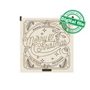 DXF, SVG files for laser Vintage Merry Christmas, Retro Christmas gift box, Engraved calligraphy, Glowforge, Material thickness 3.2 mm