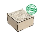 DXF, SVG files for laser Vintage Merry Christmas, Retro Christmas gift box, Engraved calligraphy, Glowforge, Material thickness 3.2 mm