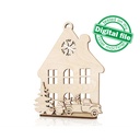 DXF, SVG files for laser Christmas 3D decor, Big set, 5 Designs,  Mantel decor, Winter forest,Snowman, Tree, Deers, Material 1/8'' (3.2 mm)