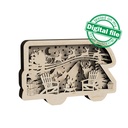 DXF, SVG files for laser Light Box alcove motorhome Seasons, interchangeable panel, Glowforge, Multi-Layered Ornament pattern, Shadowbox