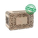DXF, SVG files for laser Wedding card box, money box, Engagement Card Box, openwork, carved, leaves, Glowforge, Material 1/8'' (3.2 mm)