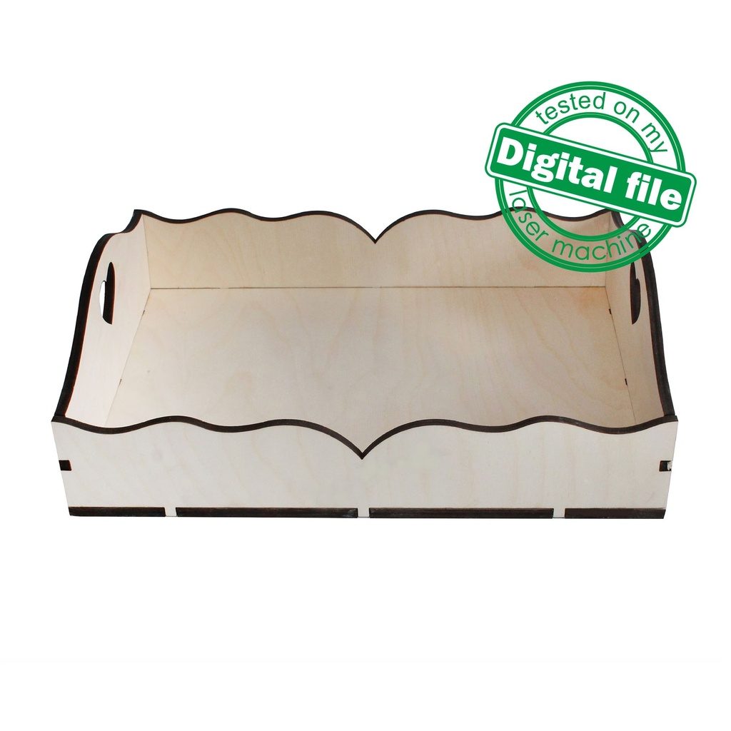 DXF files for laser Tray Country Kitchen, Candy bar decor, svg Files, Glowforge, Two different material thickness 3.2 / 6.4 mm