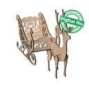DXF, SVG files for laser Christmas Sleigh and Reindeer, Mantel decor, Gift box,Glowforge, Xtool, Material 1/8'' (3.2 mm)