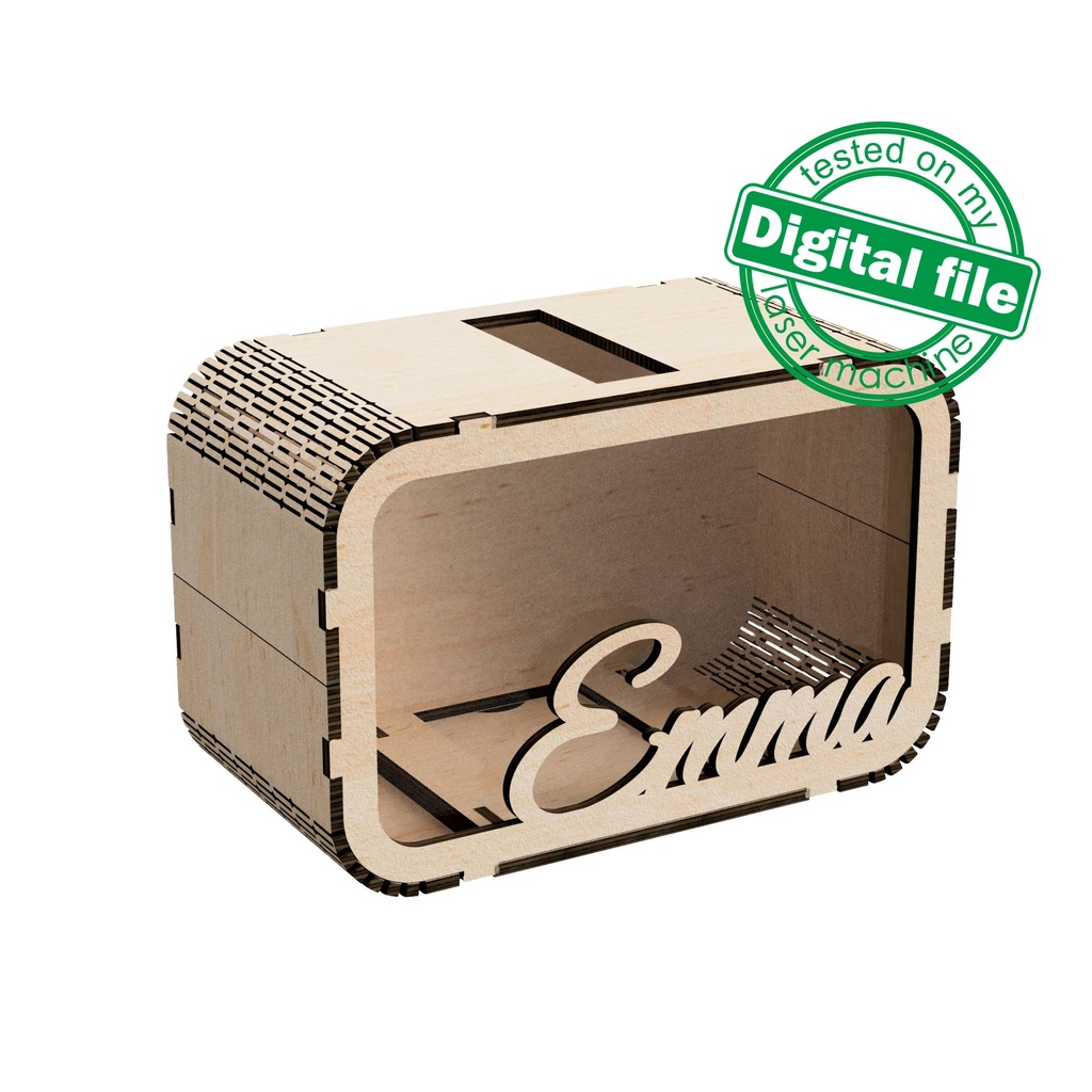 DXF, SVG files for laser Personalized Baby Piggy Bank, Wood Gift For Kids, Nursery Decor, Wooden Piggy Bank with Name, Toddler Gifts