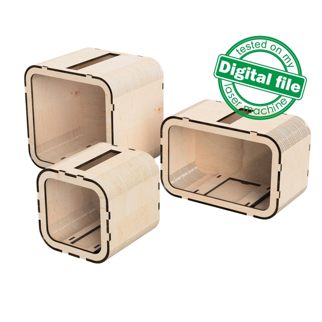 DIY Personalized Baby Piggy Bank, Wood Gift For Kids, Nursery Decor,Wooden Travel fund,Toddler Gifts, 3 different sizes,Material 1/8'' (3mm)