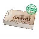 DXF files for laser Tray Country Kitchen, Candy bar decor, svg Files, Glowforge, Two different material thickness 3.2 / 6.4 mm