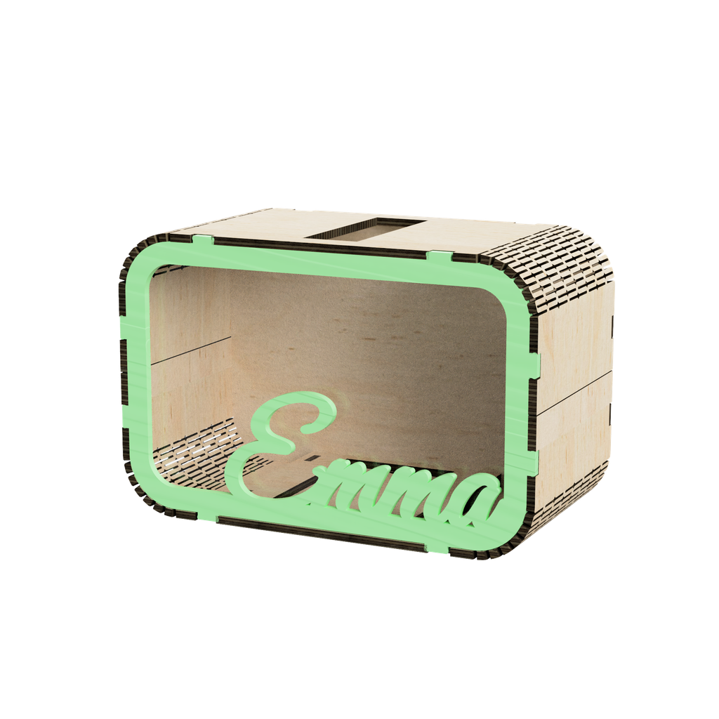 DXF, SVG files for laser Personalized Baby Piggy Bank, Wood Gift For Kids, Nursery Decor, Wooden Piggy Bank with Name, Toddler Gifts