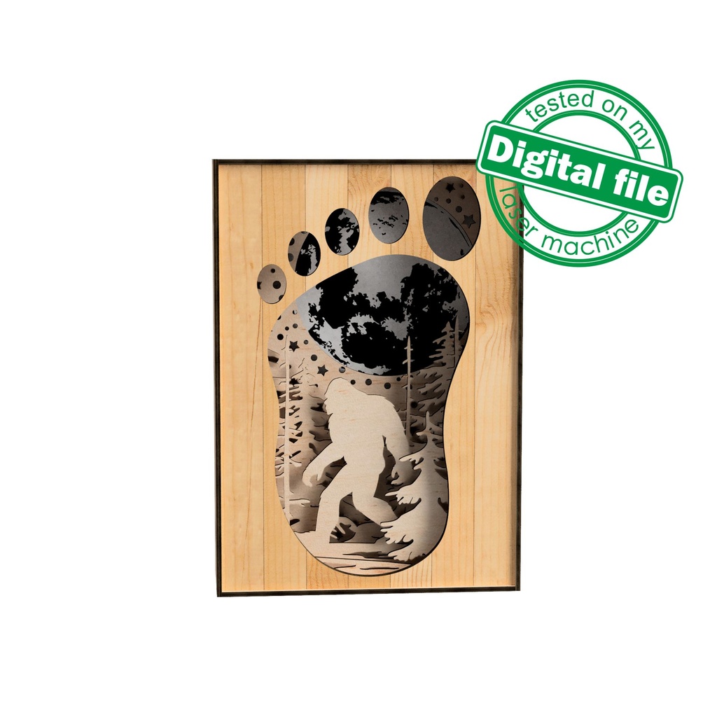 DXF, SVG files for 3D Laser Cut Large Wood Shadow Box, Multilayered Wood Sculptures, Forest, Howling Wolf, Plywood/Wood 3 mm (copy)