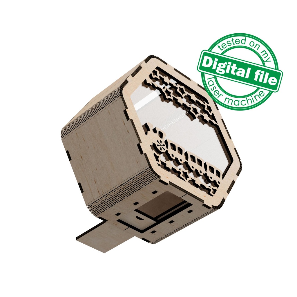 DXF, SVG files for cutting Piggy bank, personalized money box, Travel fund, Nursery decor, Laser or plotter, Two Material 1/8''(3mm) and 2mm