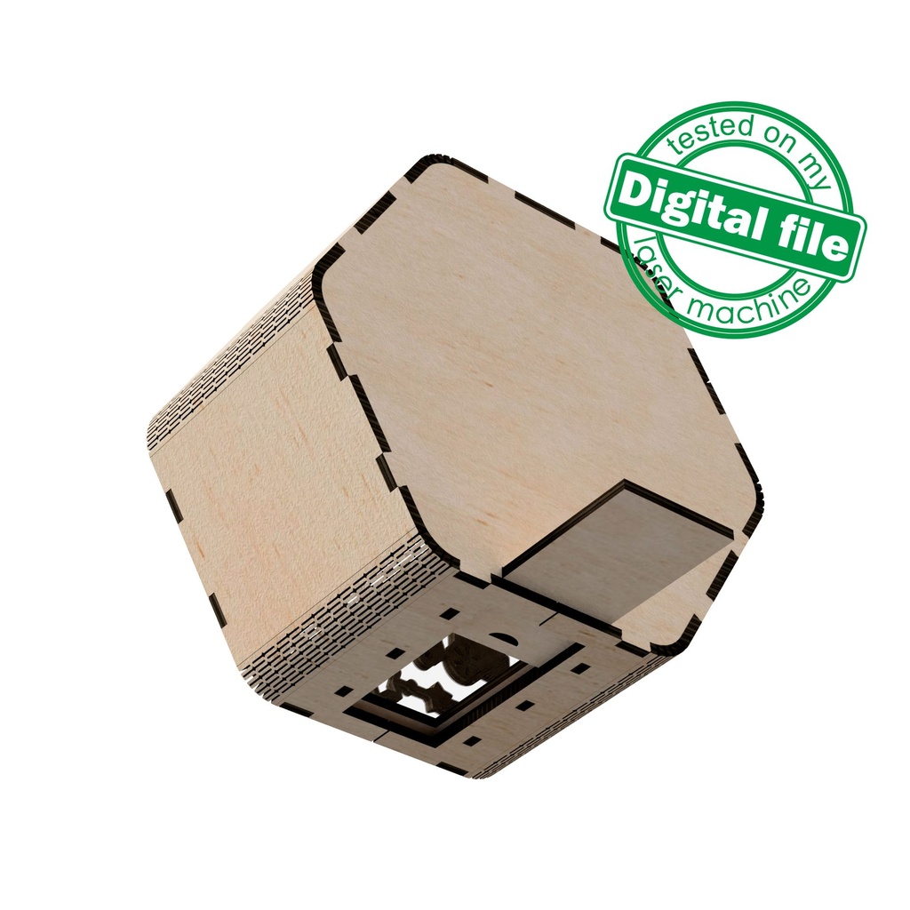 DXF, SVG files for cutting Piggy bank, personalized money box, Travel fund, Nursery decor, Laser or plotter, Two Material 1/8''(3mm) and 2mm