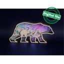 Files for laser or plotter Multilayer polar bear decoration, Northern Lights, aurora borealis, Nursery decoration, SVG, PDF, DXF
