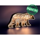 Files for laser or plotter Multilayer polar bear decoration, Northern Lights, aurora borealis, Nursery decoration, SVG, PDF, DXF