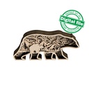 Files for laser or plotter Multilayer polar bear decoration, Northern Lights, aurora borealis, Nursery decoration, SVG, PDF, DXF