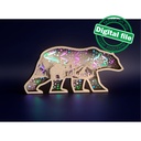 Files for laser or plotter Multilayer polar bear decoration, Northern Lights, aurora borealis, Nursery decoration, SVG, PDF, DXF